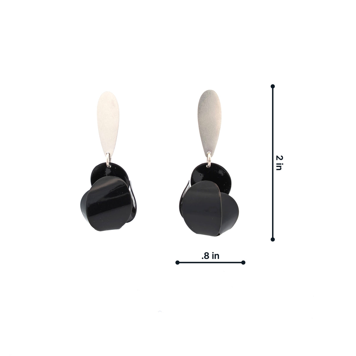 Ashley Buchanan: 2 piece Bloom Baulble Earrings, Silver/Black
