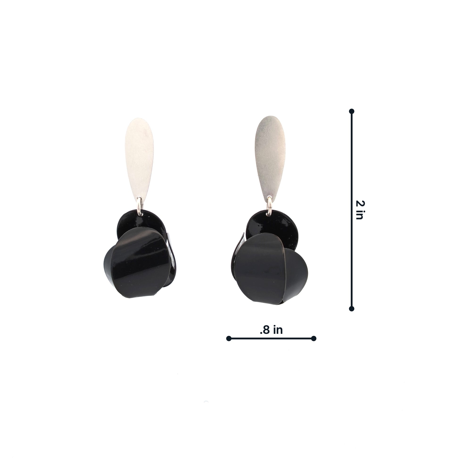 Ashley Buchanan: 2 piece Bloom Baulble Earrings, Silver/Black