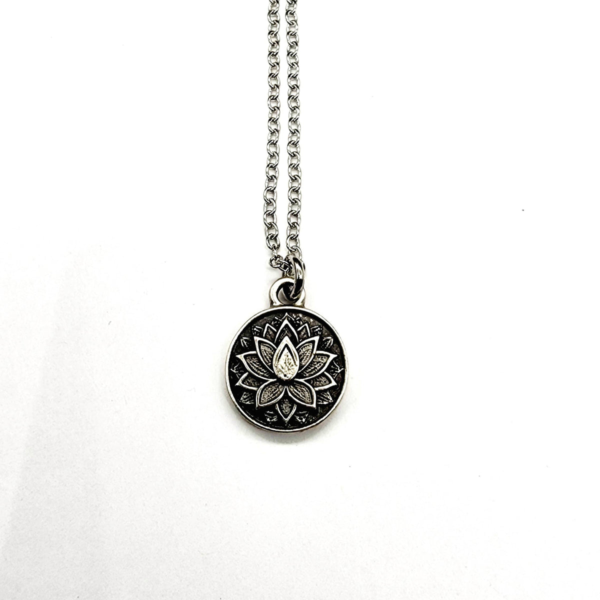 MergingMetals - “Inner Bloom” Silver Lotus Pendant Necklace