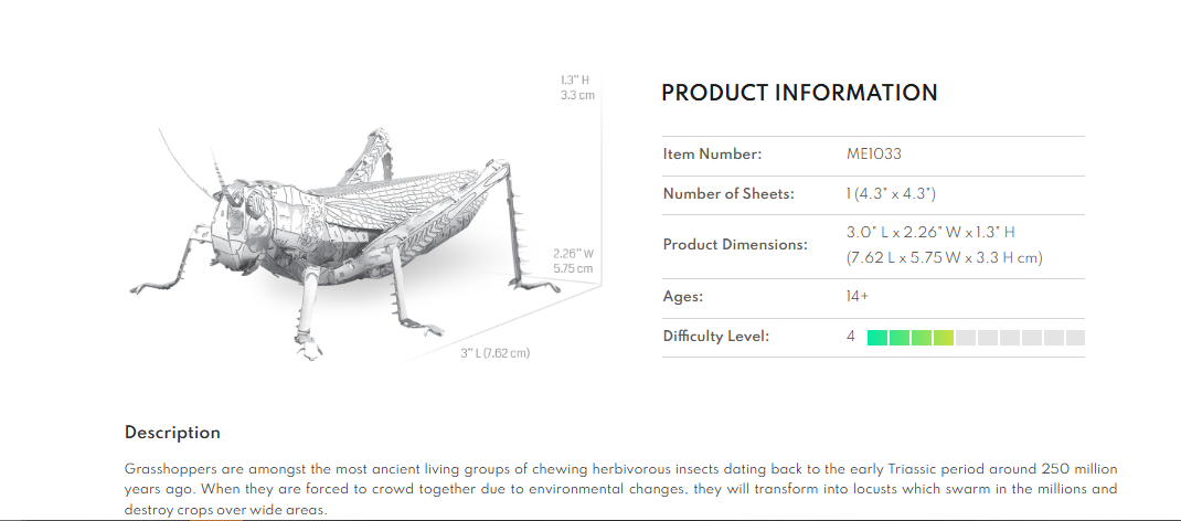 Metal Earth - Metal Earth Grasshopper