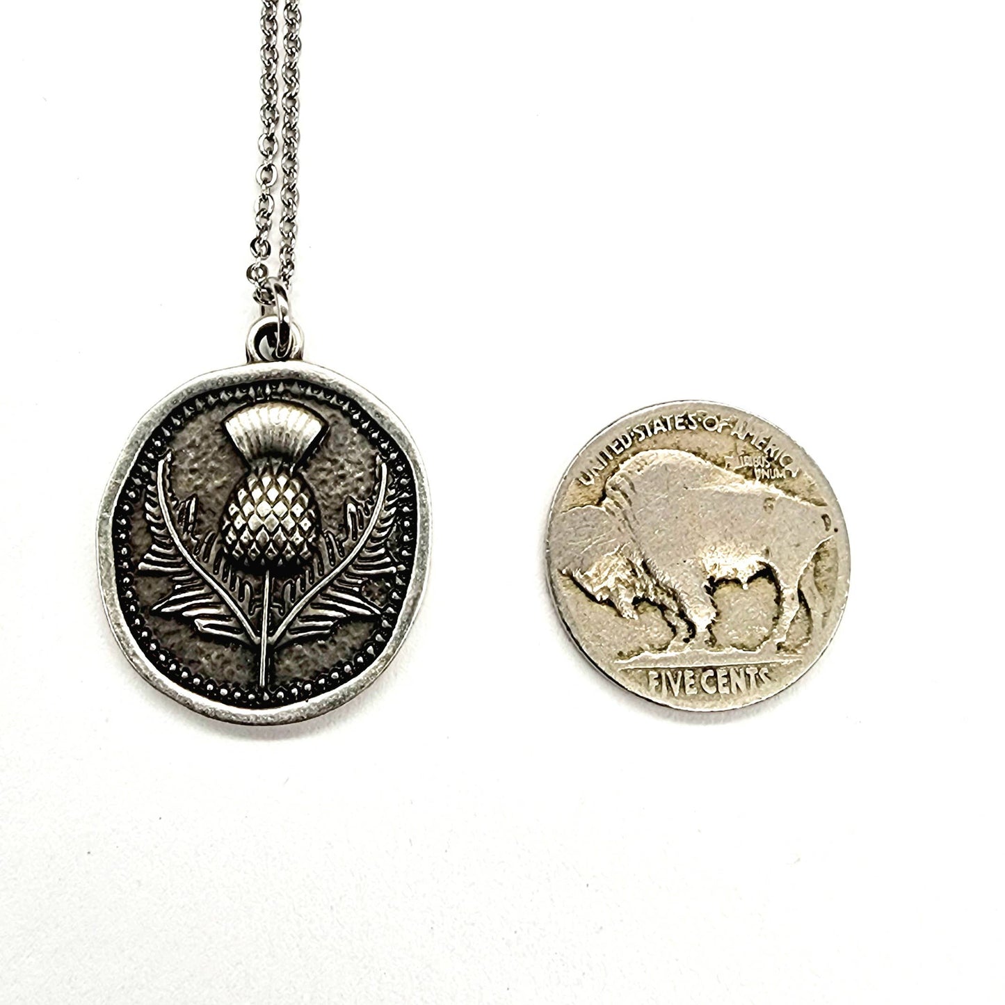 MergingMetals - Thistle Necklace - Antique Silver