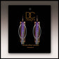 Illustrated Light & DC Designs - Purple Geometric Multilayer Metal Accent Handmade Earrings