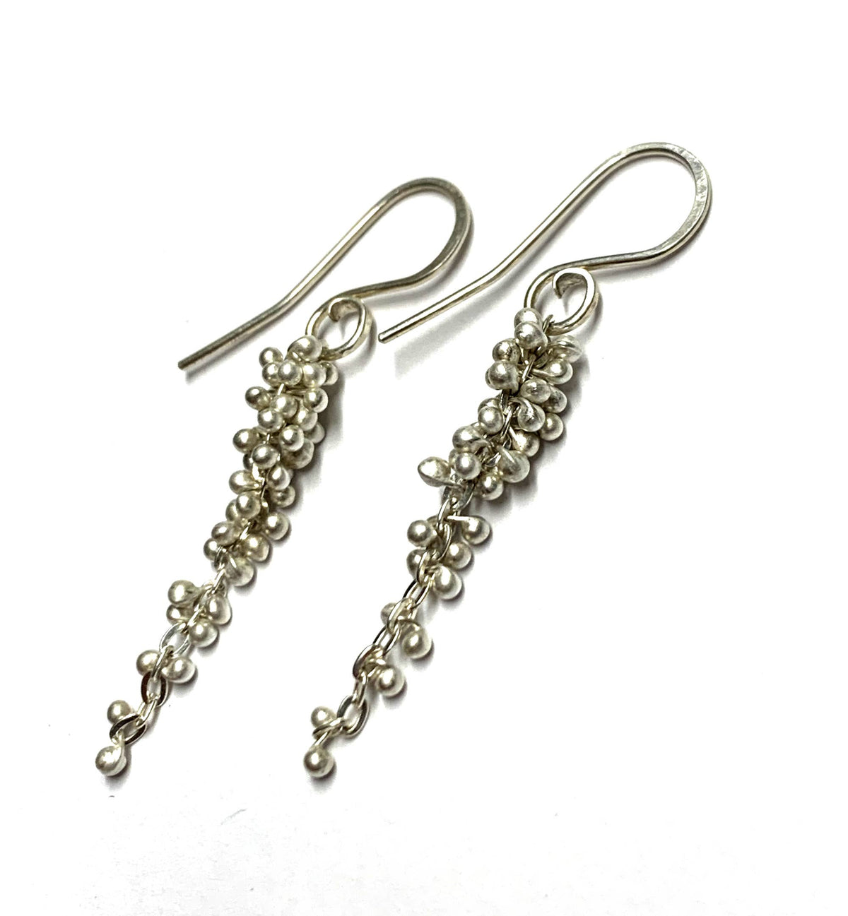 YedOmi Jewelry - Wisteria Caviar Earrings- Medium: Oxidized Sterling Silver