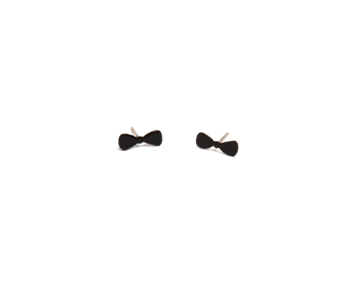 Ashley Buchanan: Bow Tie Stud Earrings, Black