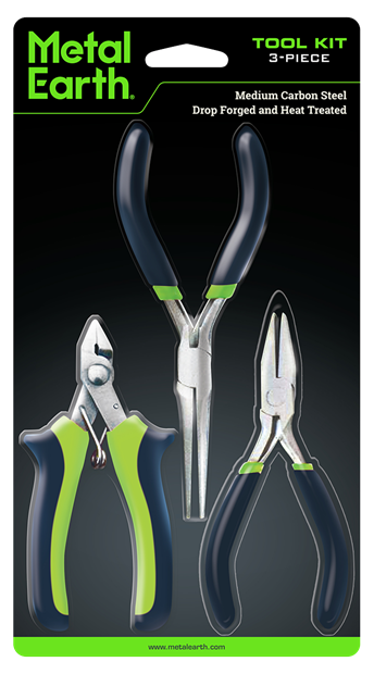 Metal Earth - 3-Piece Tool Kit Clippers, Flat Nose Pliers, Needle Nose