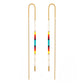 Amano Studio - Miyuki Seed Bead Threader Earrings: Bone & Black