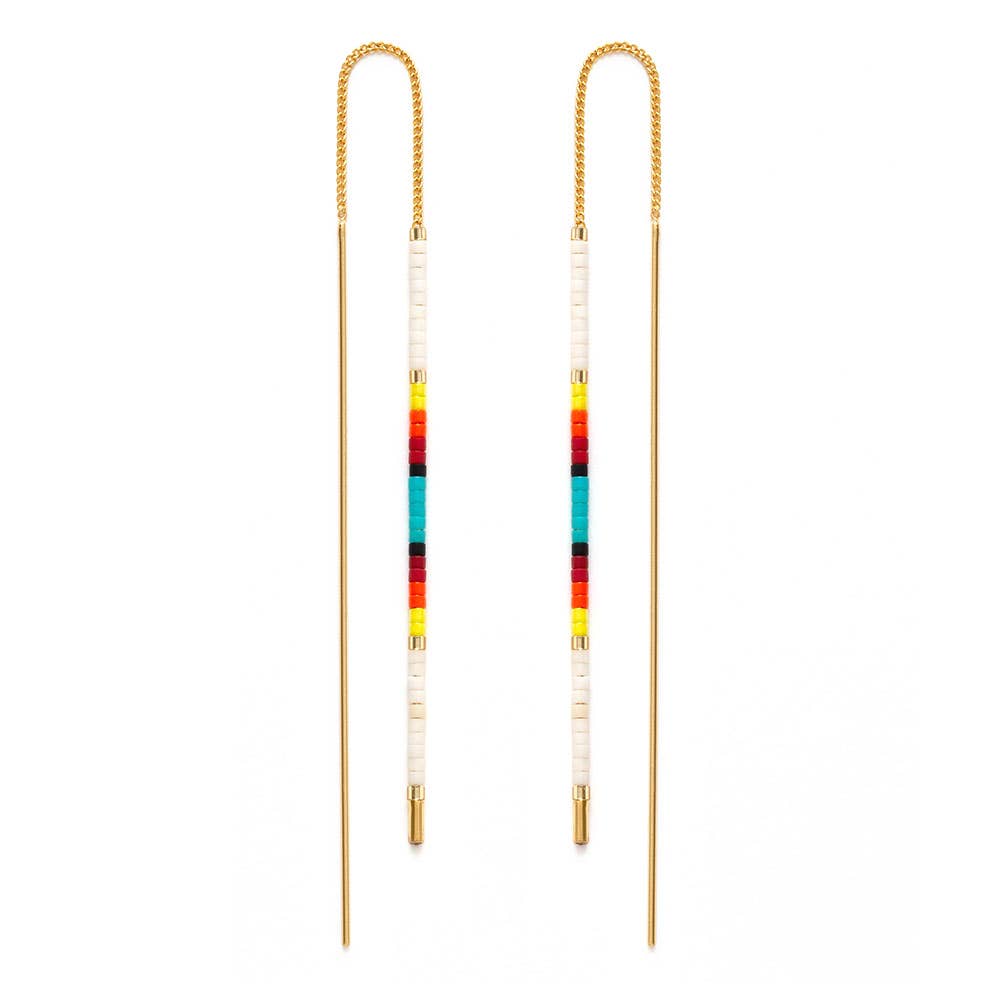 Amano Studio - Miyuki Seed Bead Threader Earrings: New Mexico