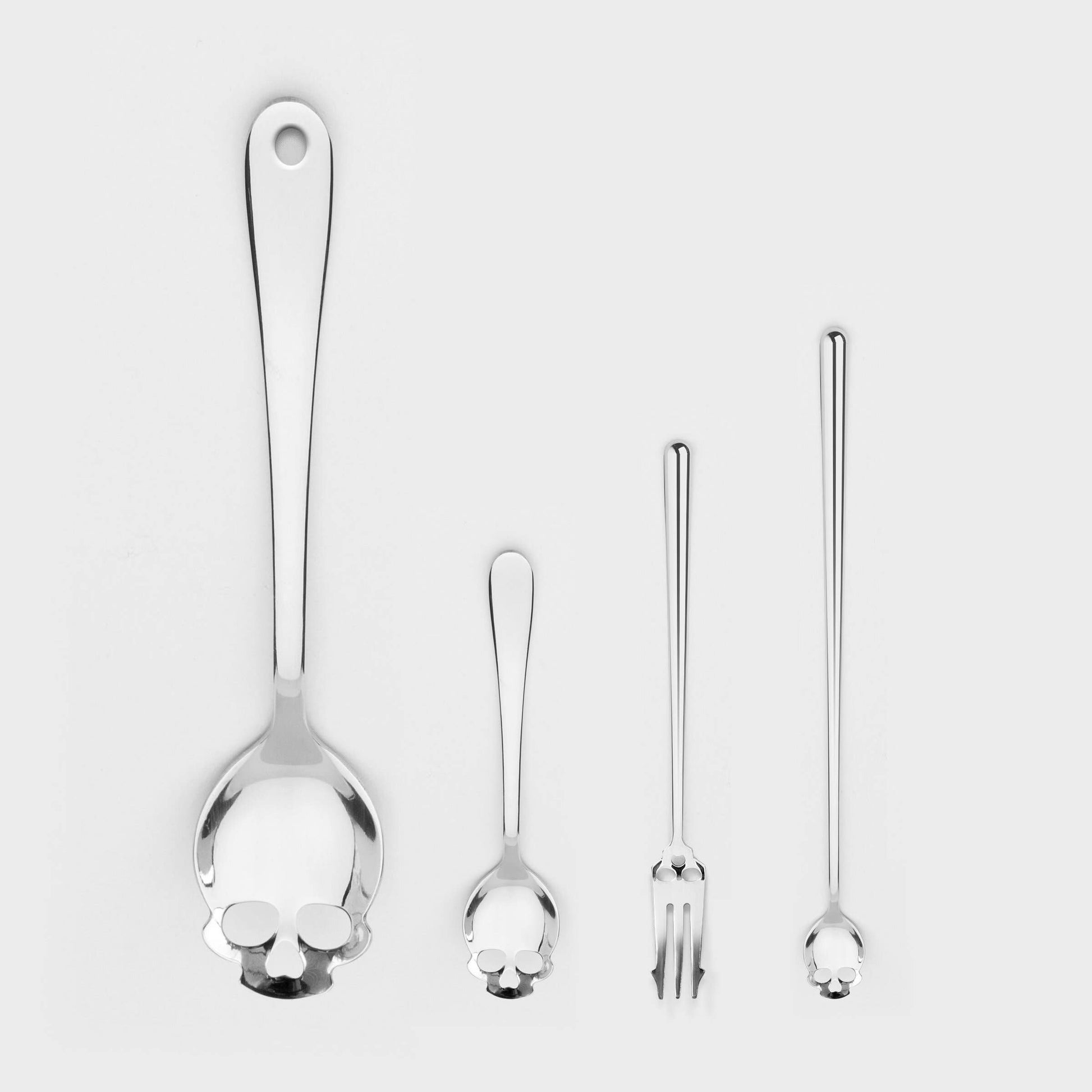 SUCK UK Ltd - USA - Skull Bar Spoon - Long-handled cocktail/dessert spoon