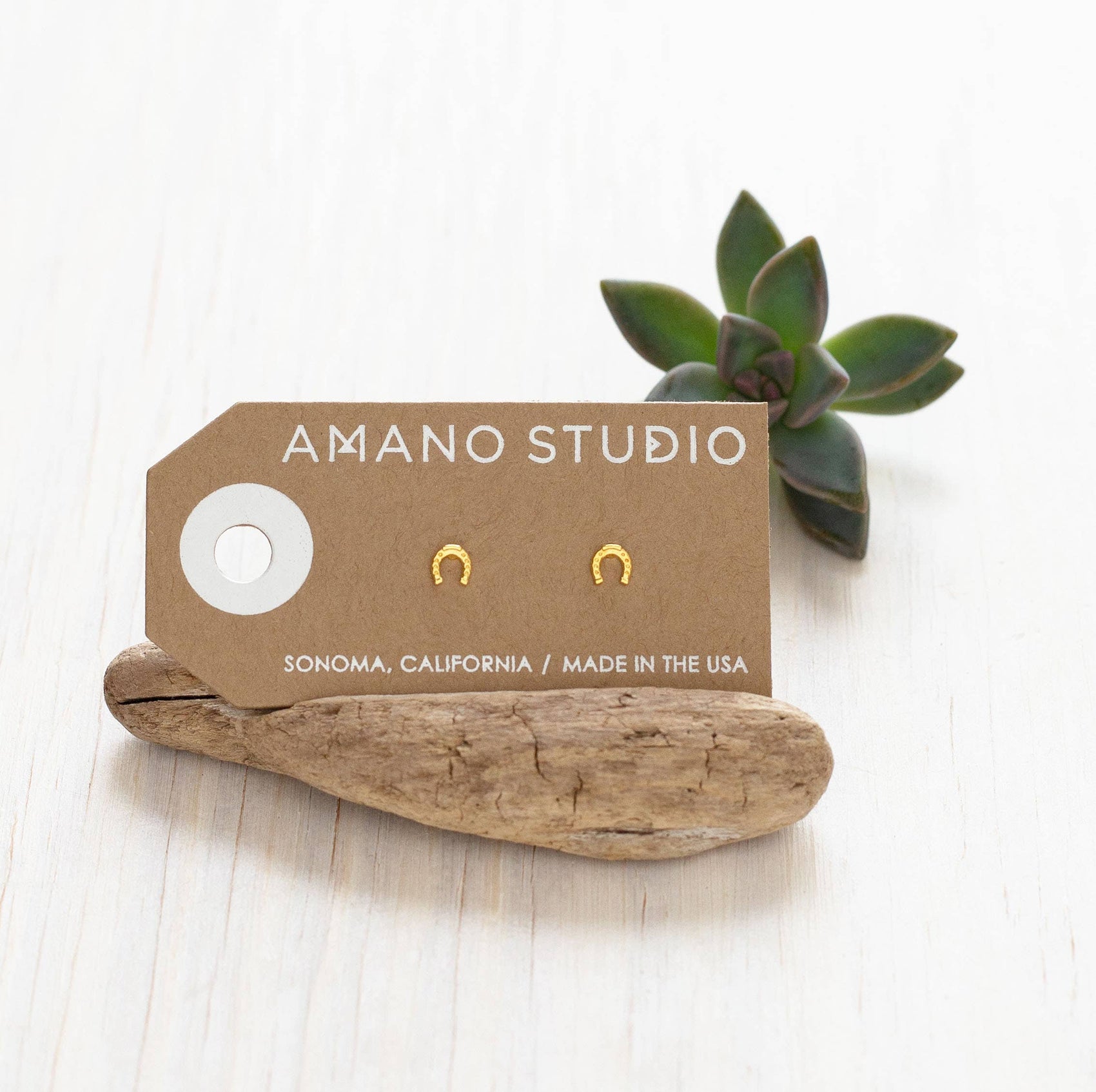 Amano Studio - Tiny Horseshoe Stud Earrings
