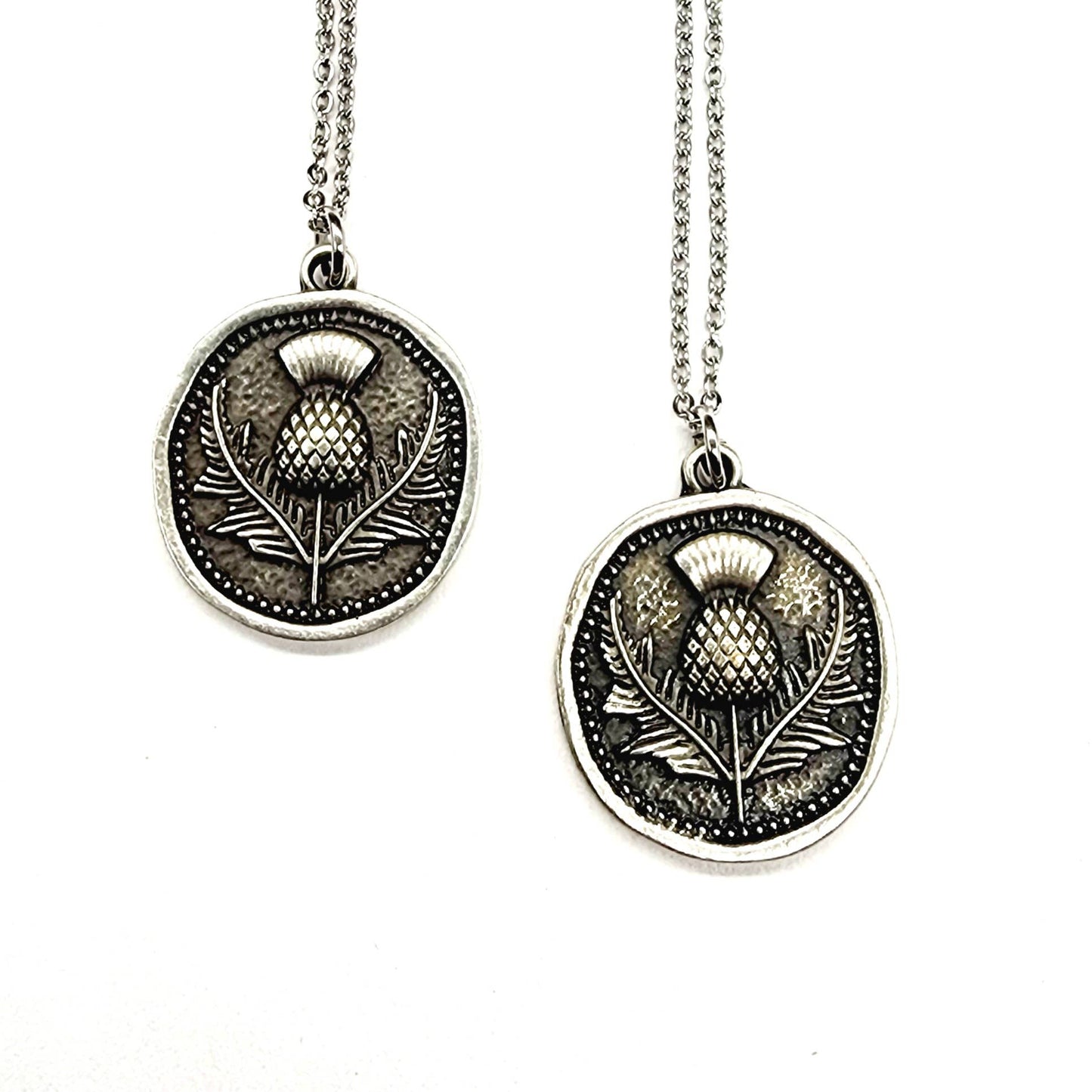 MergingMetals - Thistle Necklace - Antique Silver