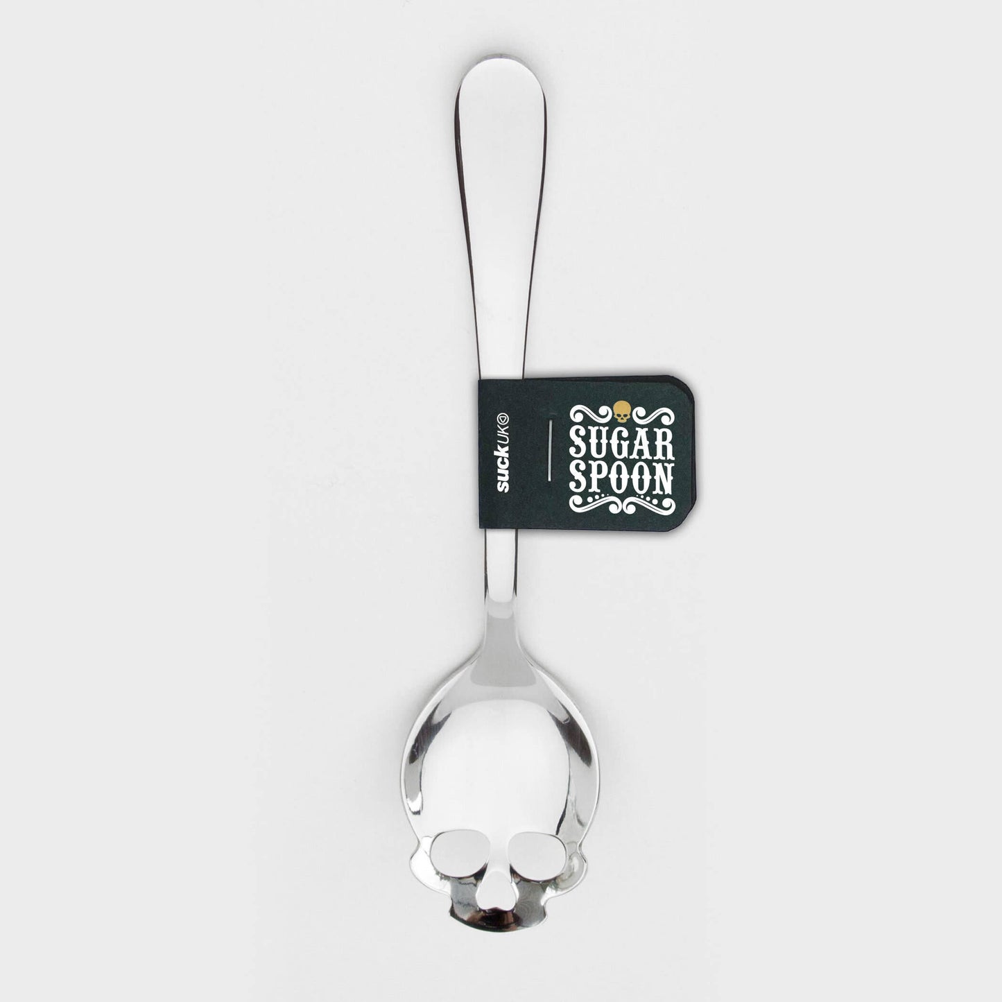 SUCK UK Ltd - USA - Skull Sugar-Spoon - Stainless steel teaspoon with cut-outs: Silver