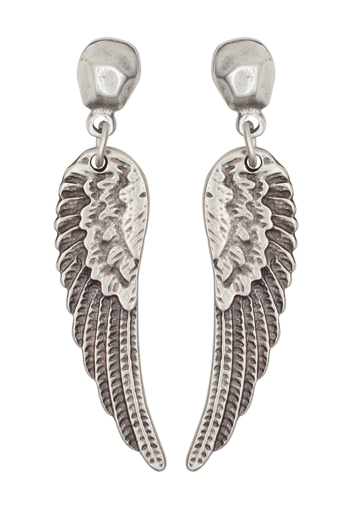 Chanour - Handmade Pewter Wing Earrings