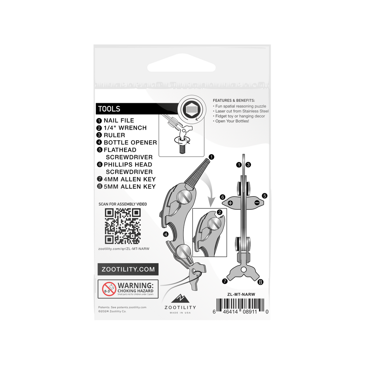Zootility - Narwhal Multi-Tool - Metal TekPet