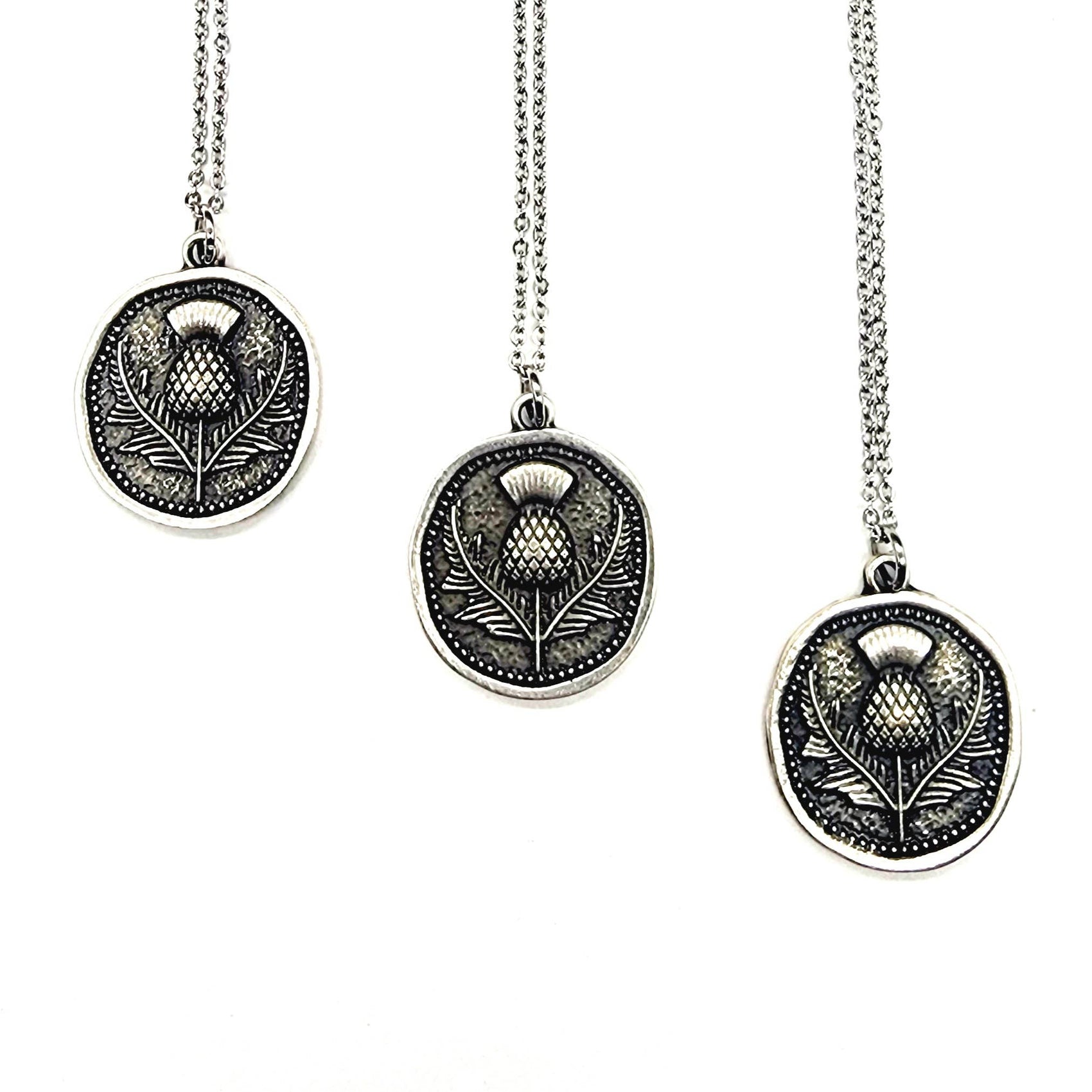 MergingMetals - Thistle Necklace - Antique Silver