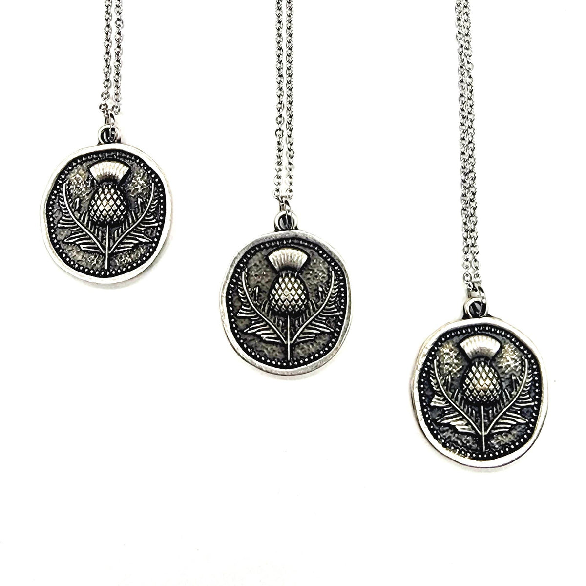 MergingMetals - Thistle Necklace - Antique Silver