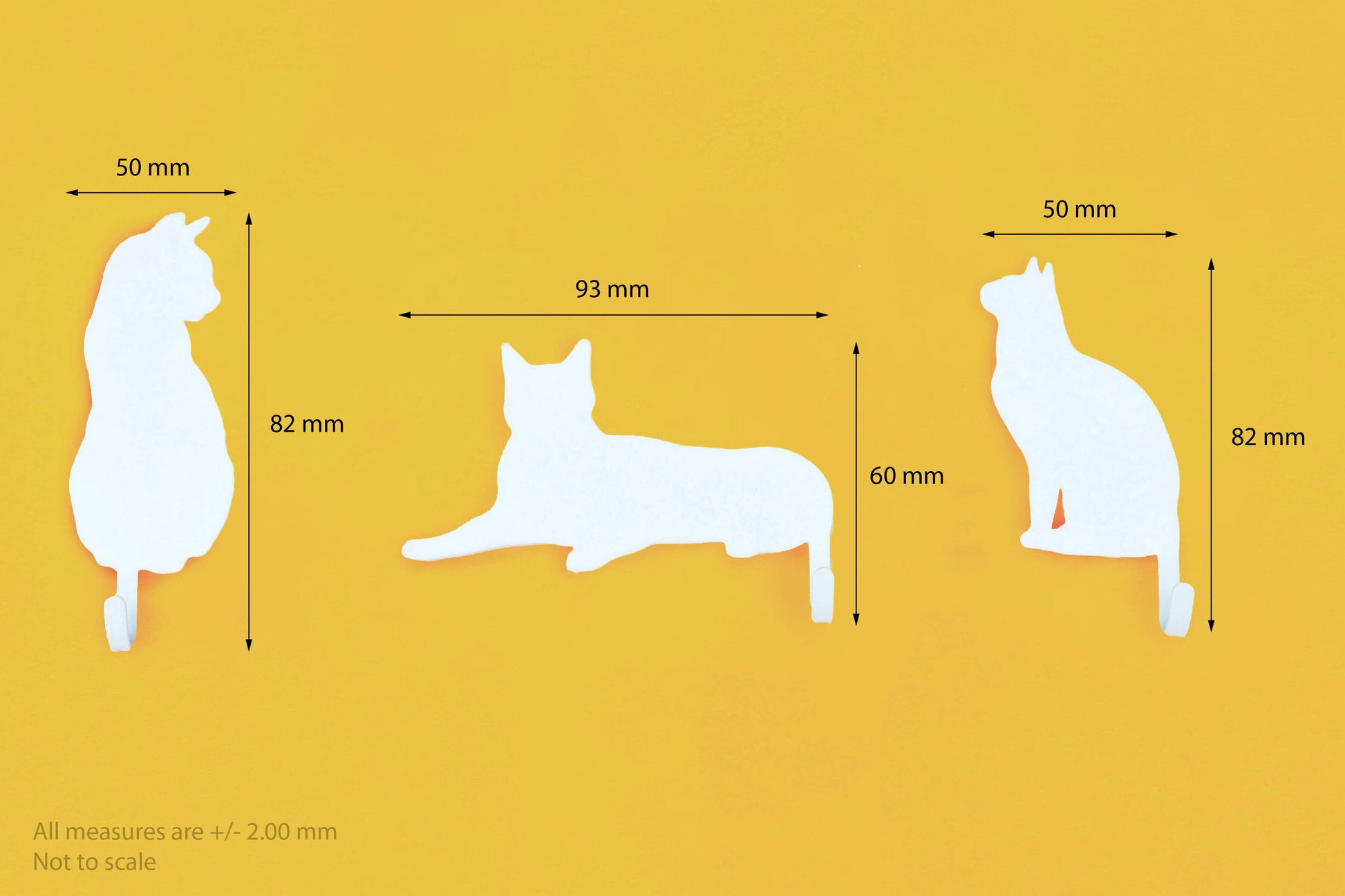 SUCK UK Ltd - USA - Cat Wall Hooks – Hang your stuff on their tails