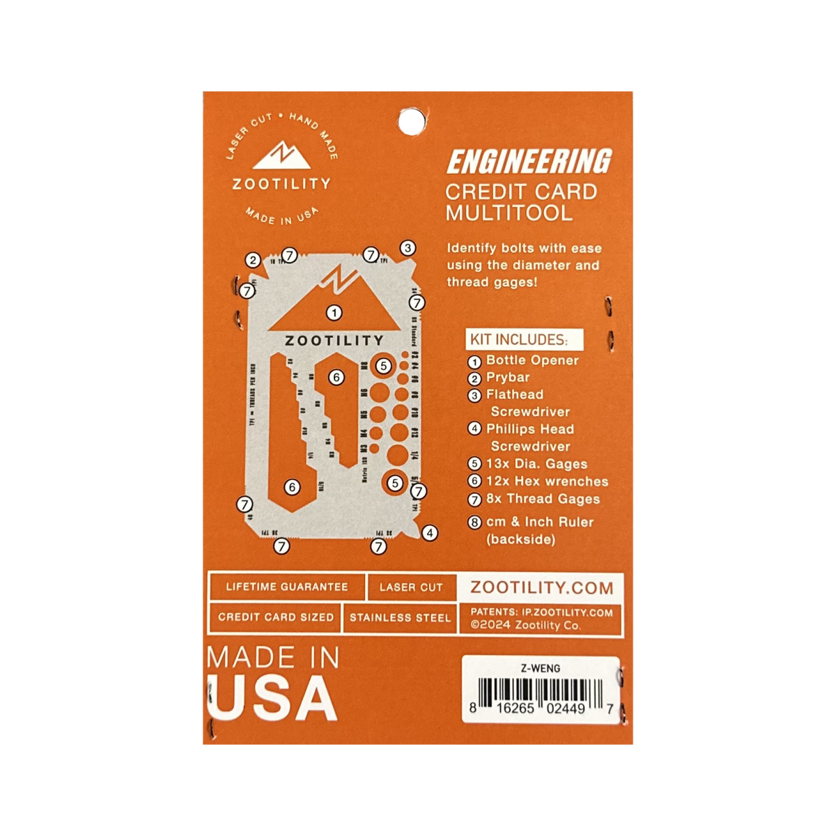 Zootility - Engineering 39-in-1 Credit Card Multi-Tool