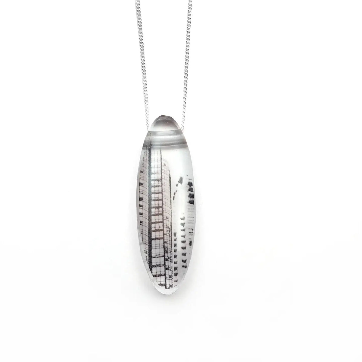 Black Drop Design: Necklace, lucite