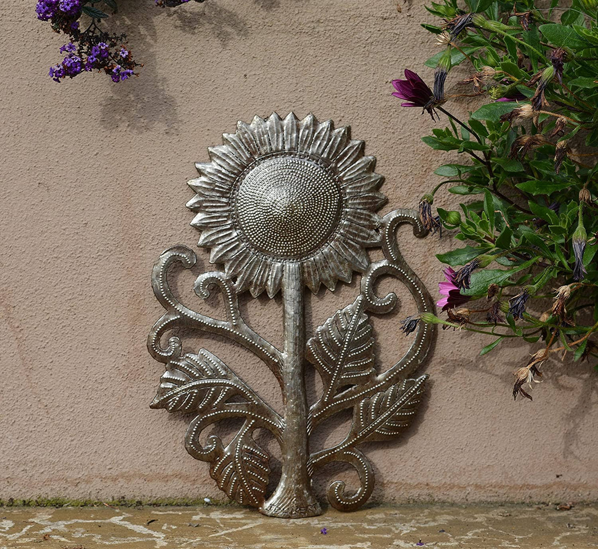 Haiti Fair Trade~ It's Cactus - Garden Sunflower, Handmade Metal Art, 8" x 11"