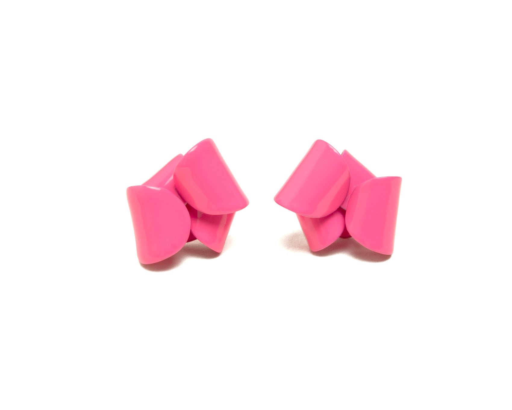 Ashley Buchanan: Folded Stud Earrings, Pink