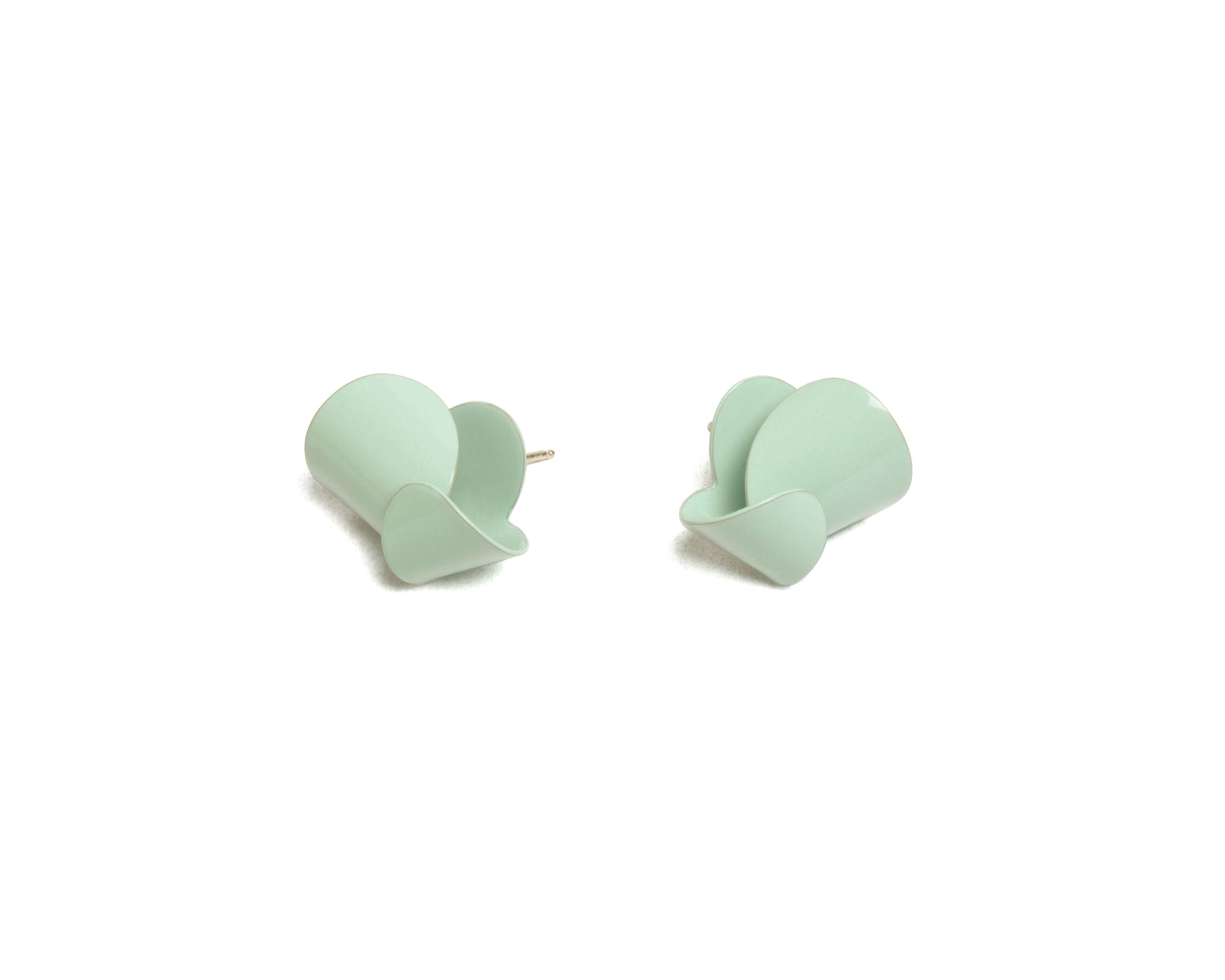 Ashley Buchanan: Folded Stud Earrings, Moss