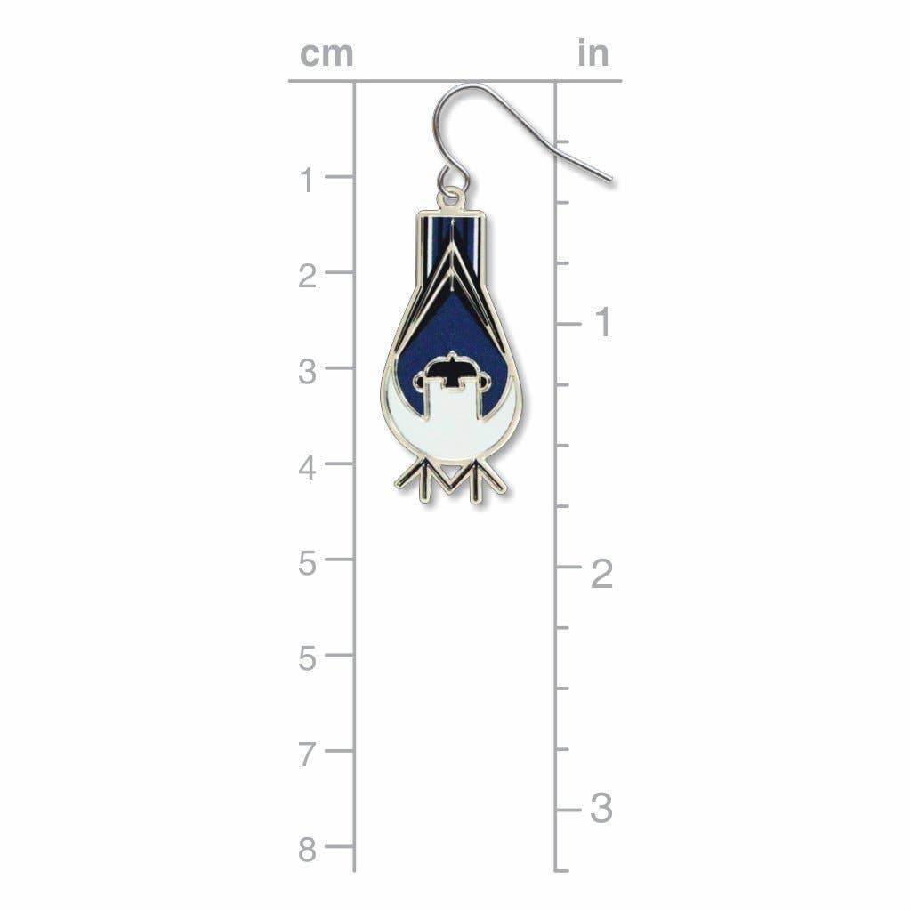 David Howell and Company - Charley Harper's Nuthatch Earrings, MADE in USA Regular