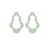 Linda Azar: Earrings, large Coquette - sterling silver, powder coated steel, mint