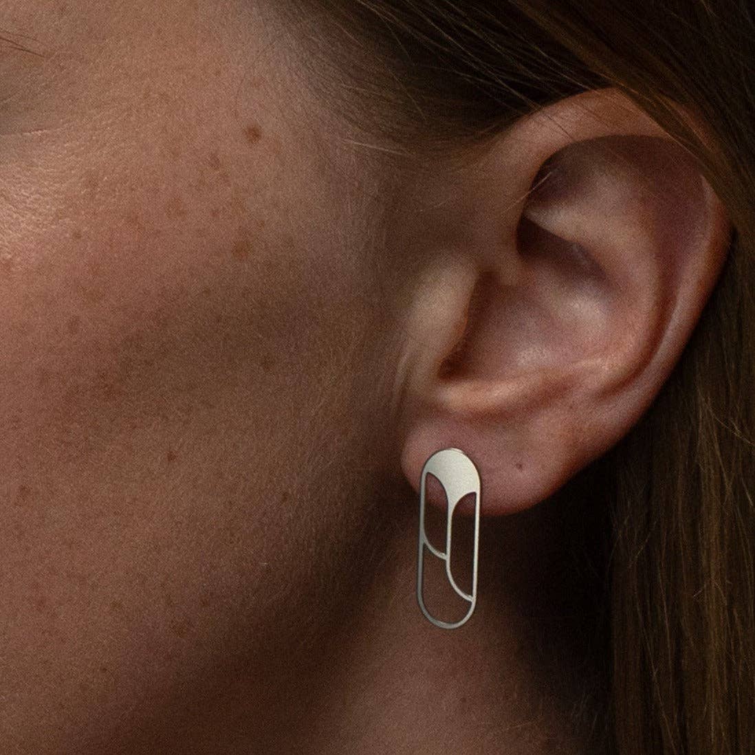 Angular Moment - Dahlia Studs: Stainless Steel Regular
