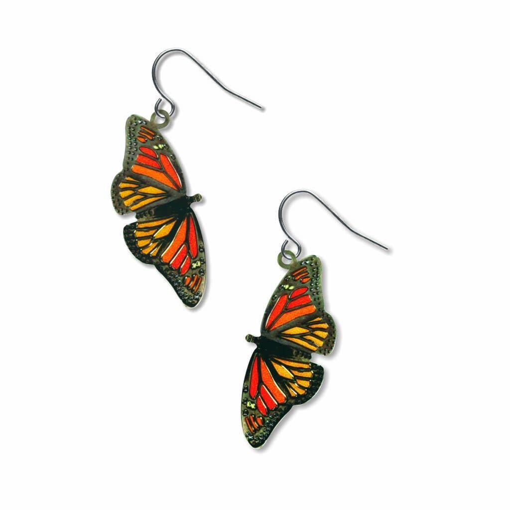 David Howell and Company - Monarch Butterfly Earrings, MADE in USA