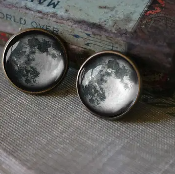 The Divine Iguana: Full Moon Stud Earrings