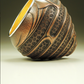 David Huang : Luminous Relic #1509. Copper, Sterling Silver, 23k gold leaf, Chased  Beehive Design,Vessel