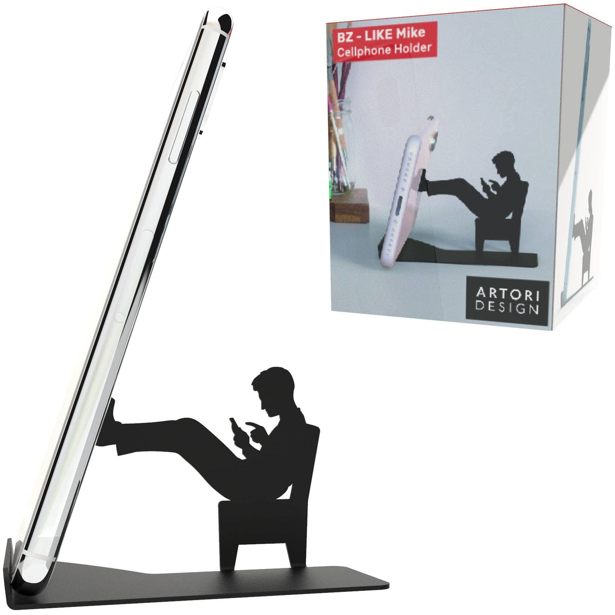 Artori Design LLC - "Like Mike" - Metal Smartphone Stand Office Decor Gift Regular