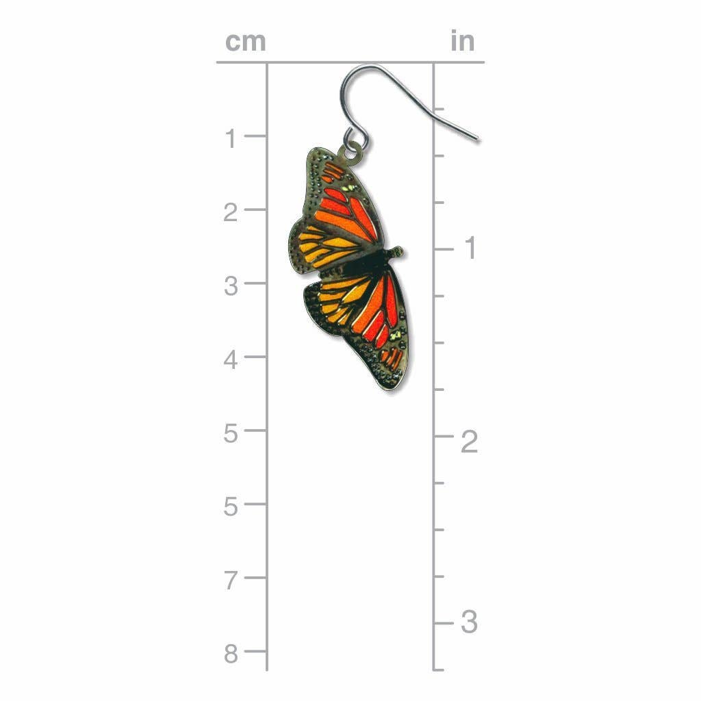David Howell and Company - Monarch Butterfly Earrings, MADE in USA Regular