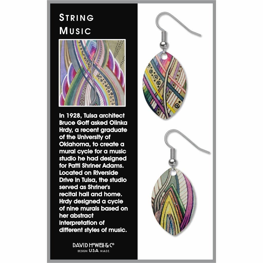 David Howell and Company - String Music Earrings, MADE in USA Regular