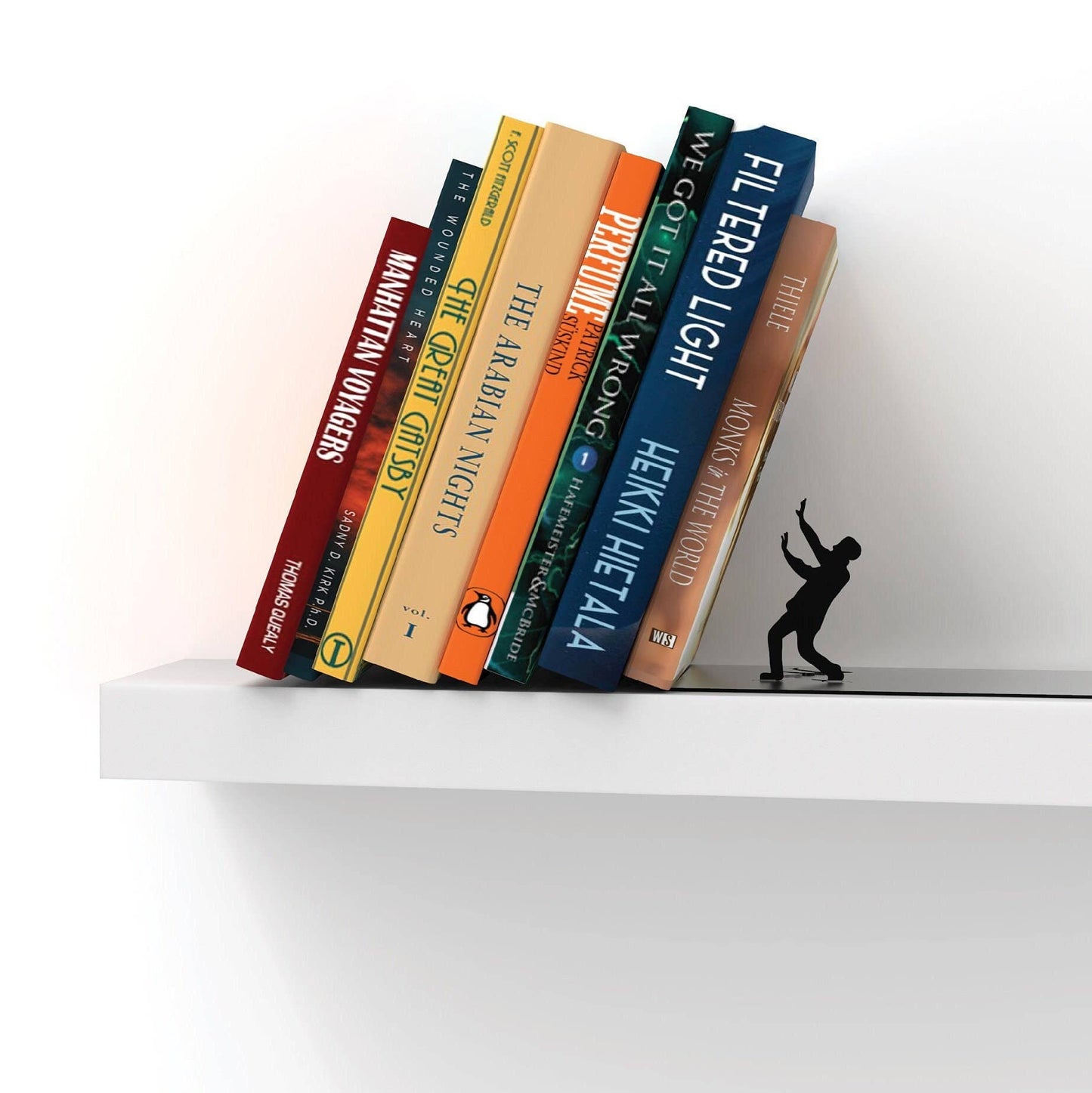 Artori Design LLC - Creative Metal Floating Bookend with Illusion Effect Regular