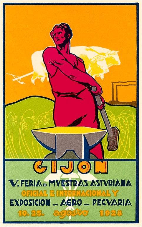 Found Image Press - Magnet FG-119 Man with Anvil, Gijon