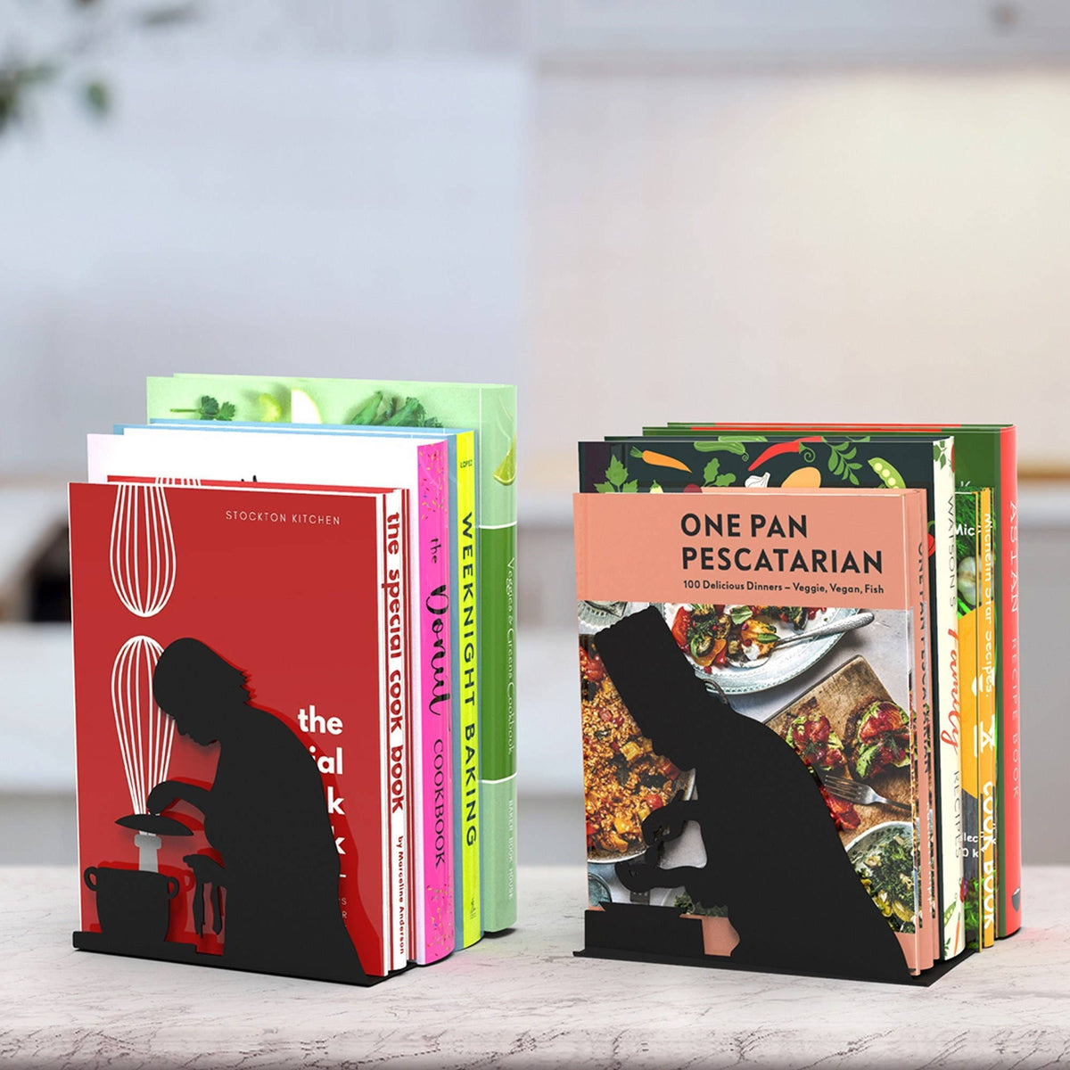 Artori Design LLC - Chef Laser-Cut Metal Bookends for Cookbooks