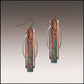 Illustrated Light & DC Designs - Orange Green Geometric Multilayer Metal Accent Handmade Earrings