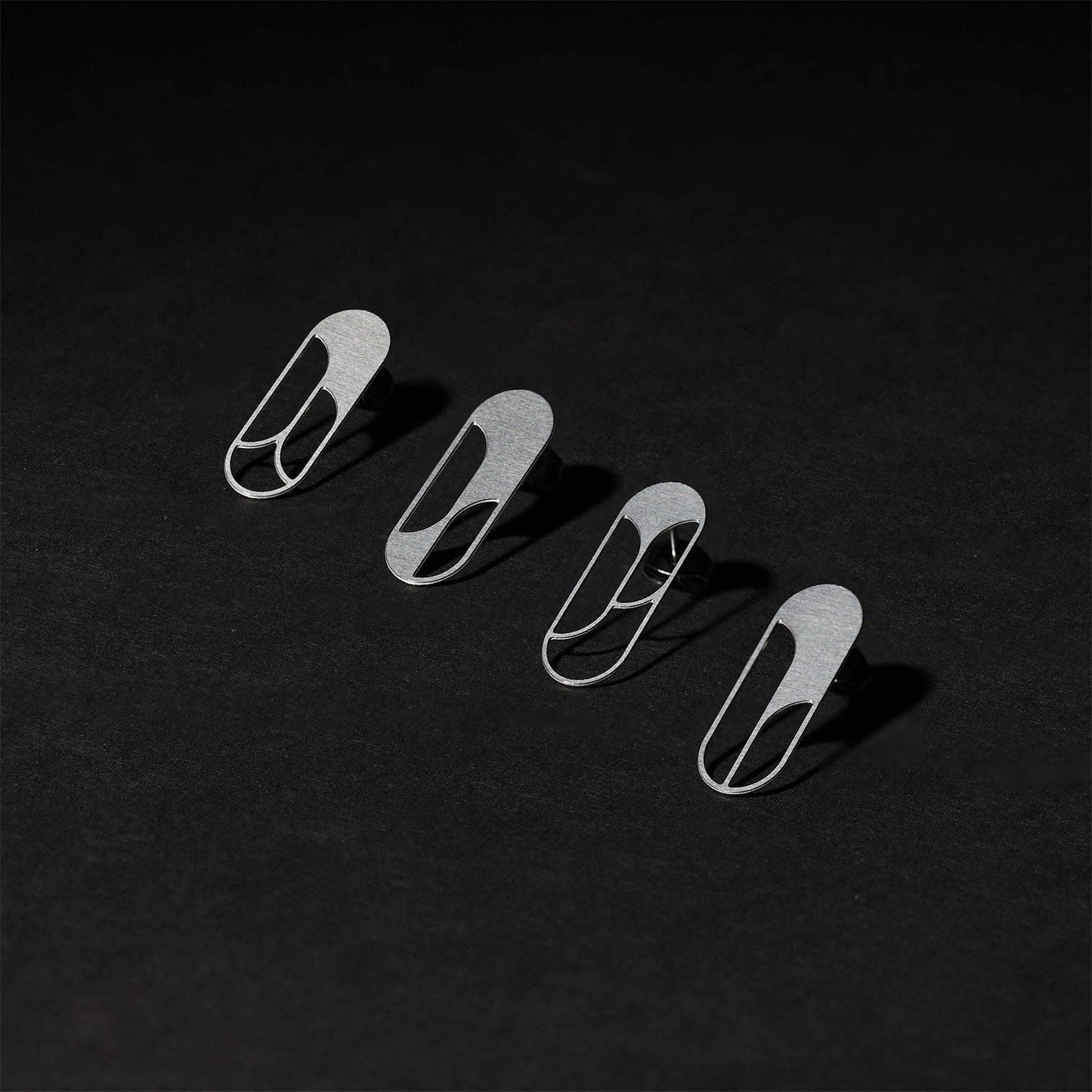 Angular Moment - Dahlia Studs: Stainless Steel Regular