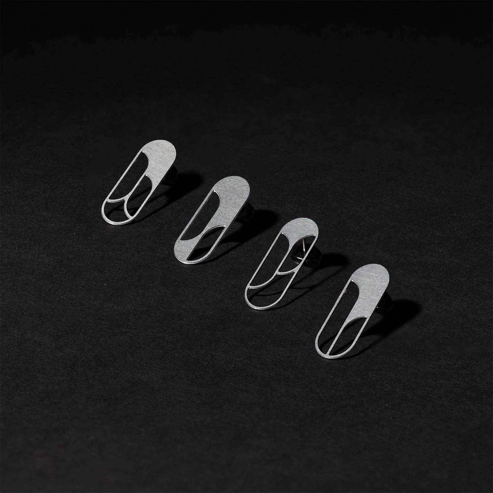 Angular Moment - Dahlia Studs: Stainless Steel Regular