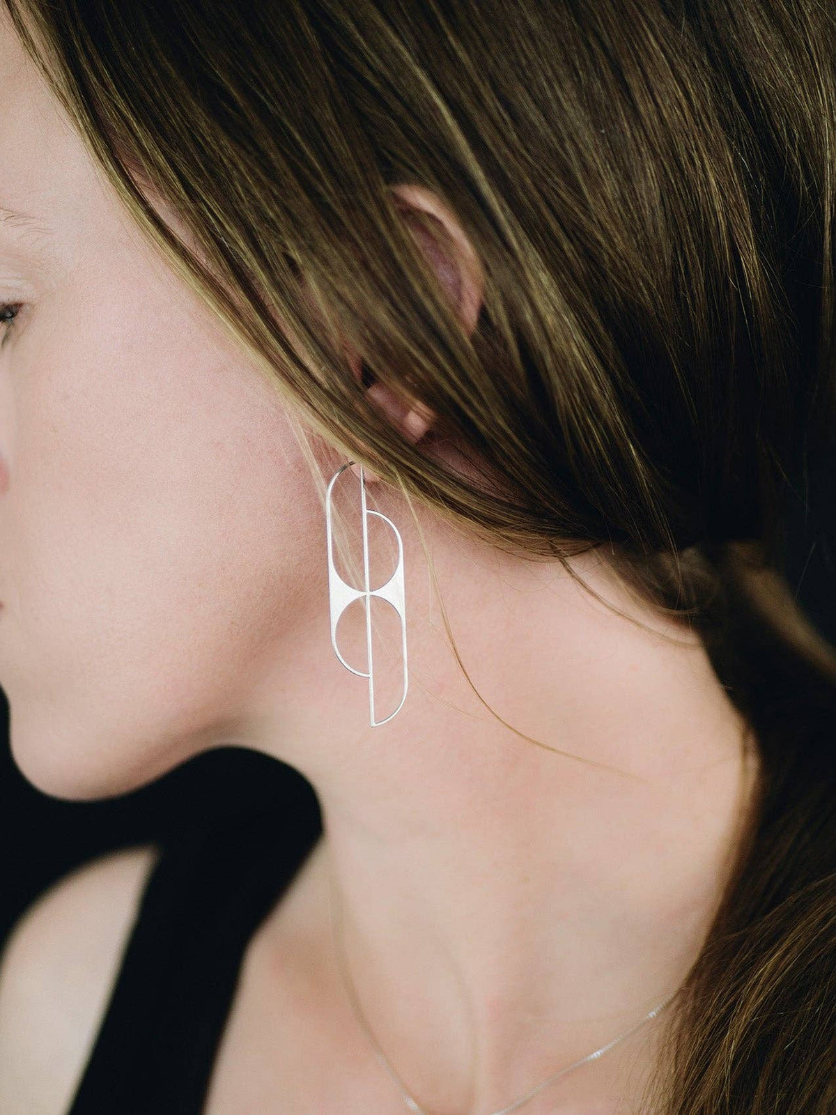 Angular Moment - Oval Maidan Earrings: Stainless Steel Regular