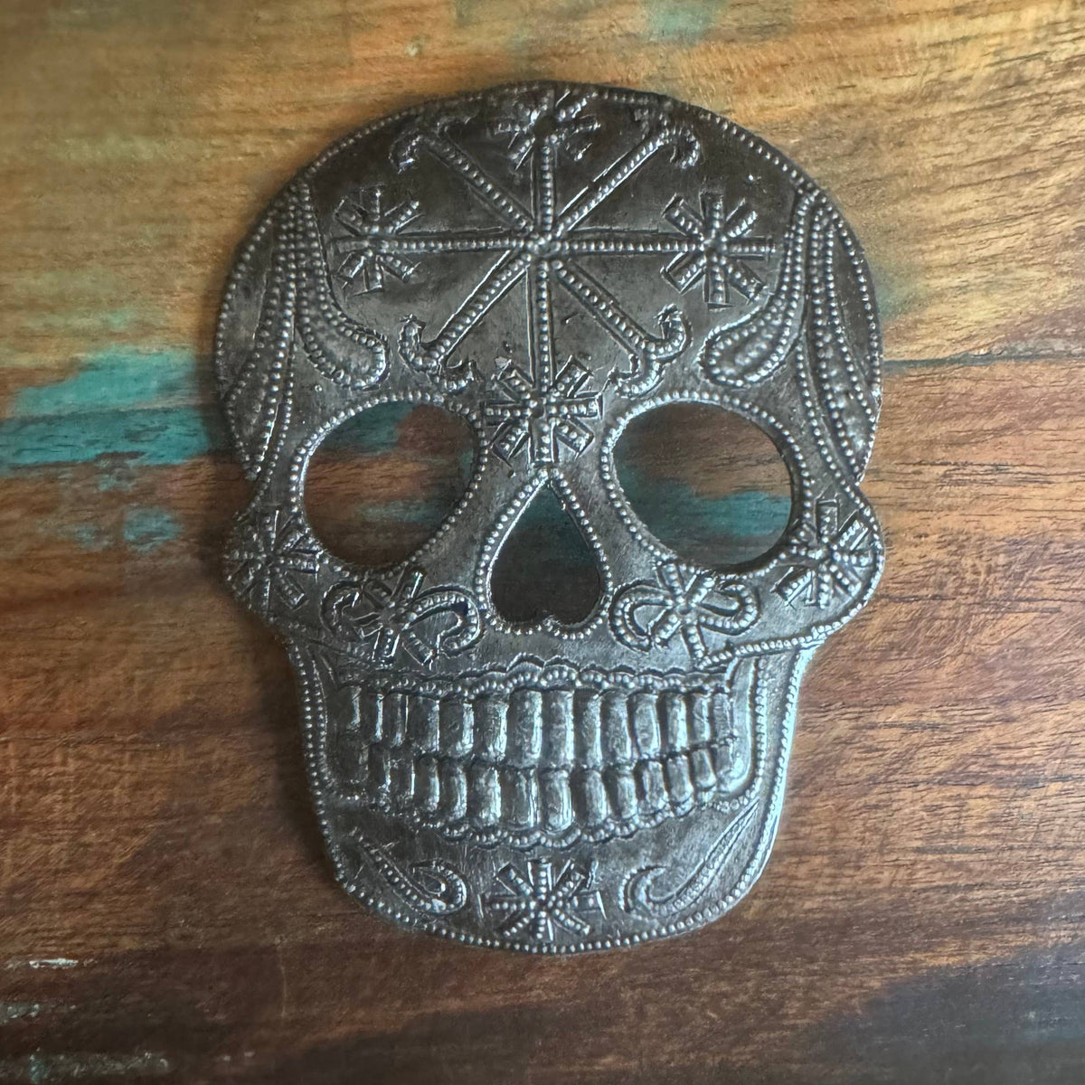 Haiti Fair Trade~ It's Cactus - Day of the Dead, Sugar Skull Ornament, Halloween Decor Regular