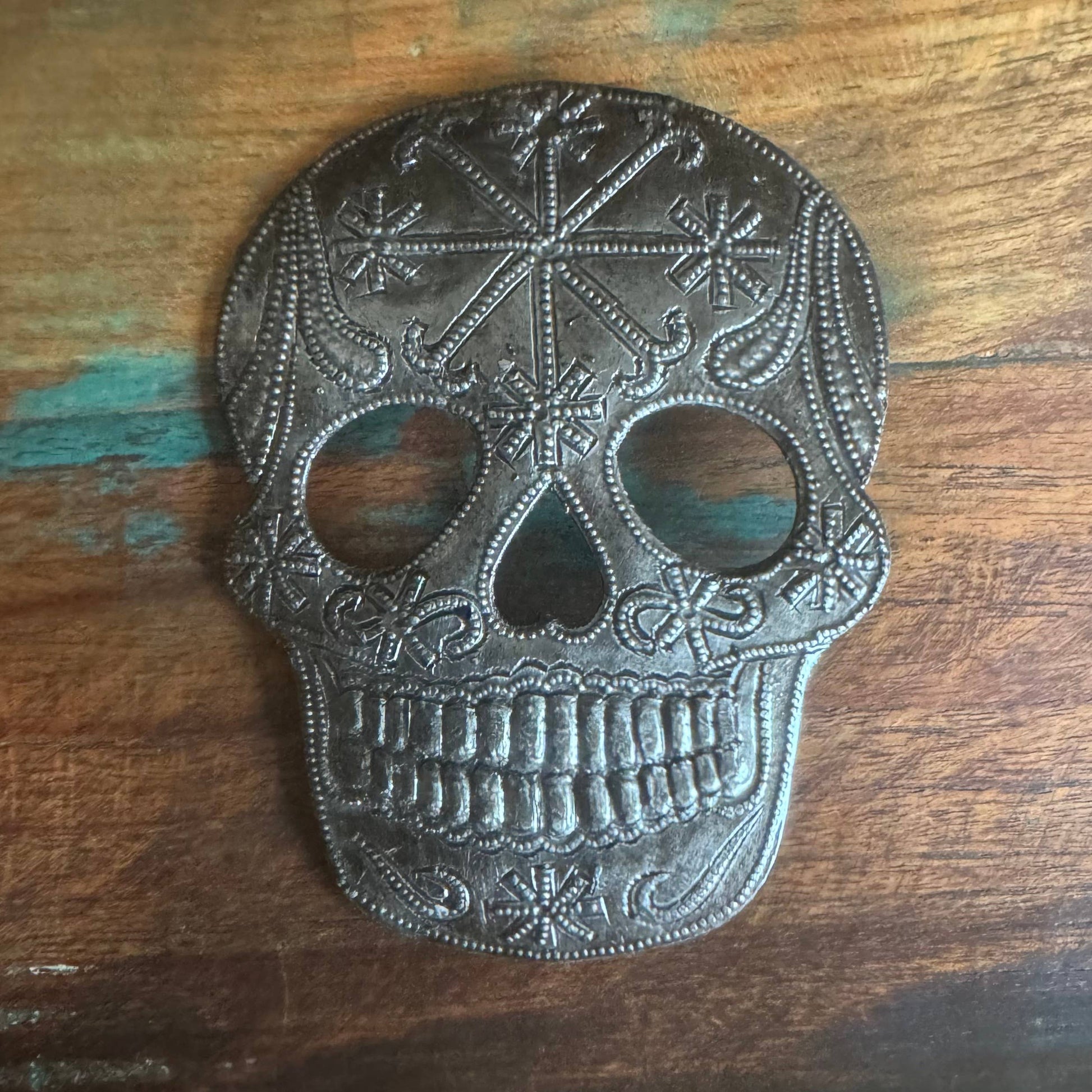 Haiti Fair Trade~ It's Cactus - Day of the Dead, Sugar Skull Ornament, Halloween Decor Regular