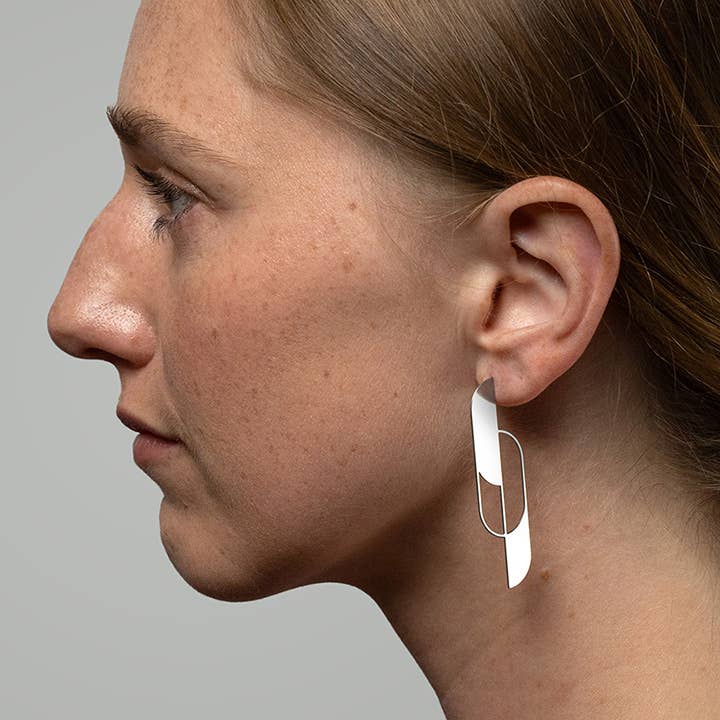 Angular Moment - Laurel Cascade Earrings: Stainless Steel Regular