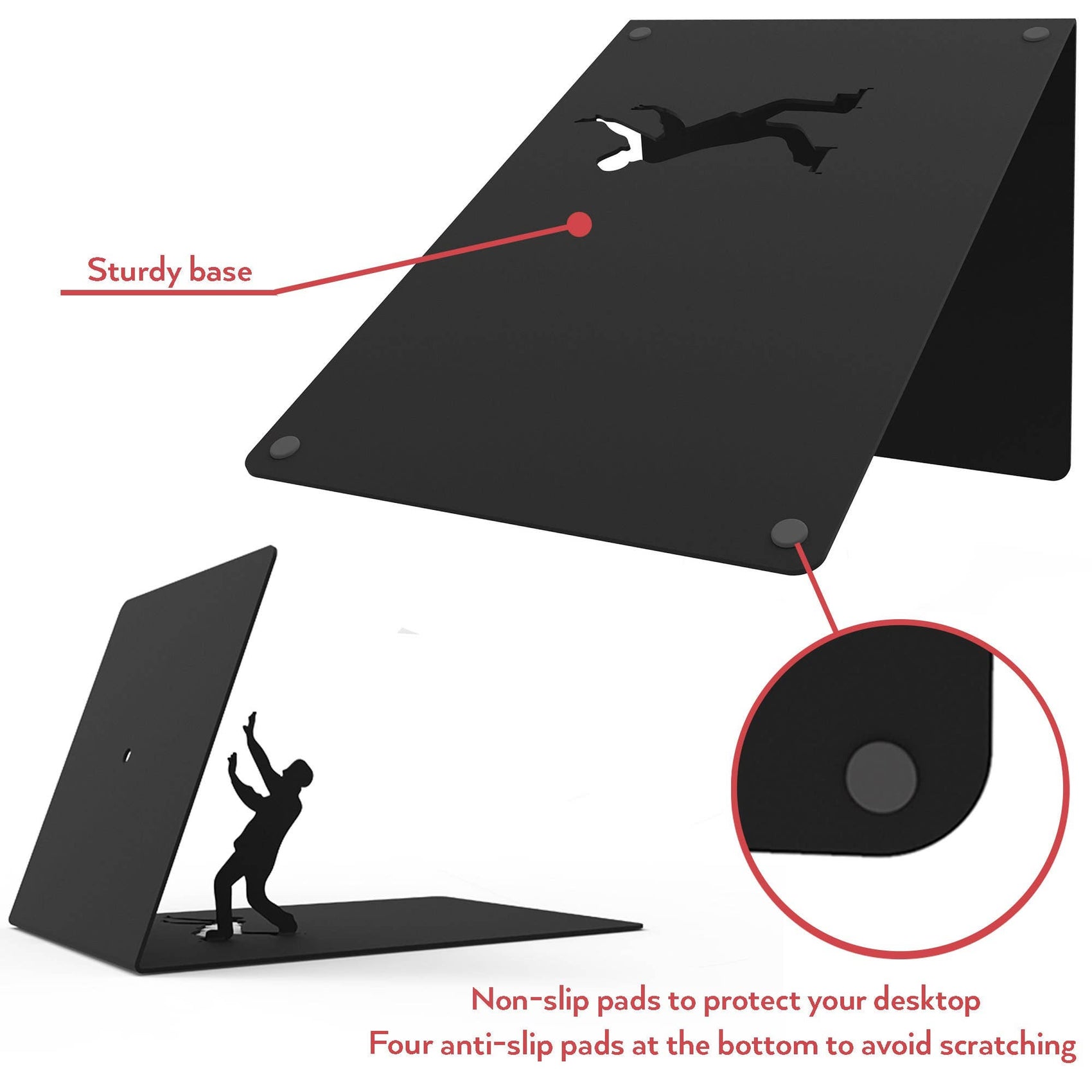 Artori Design LLC - Creative Metal Floating Bookend with Illusion Effect Regular