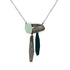 Linda Azar: Necklace, Converging Pathways - powder coated steel, sterling silver, mint, teal