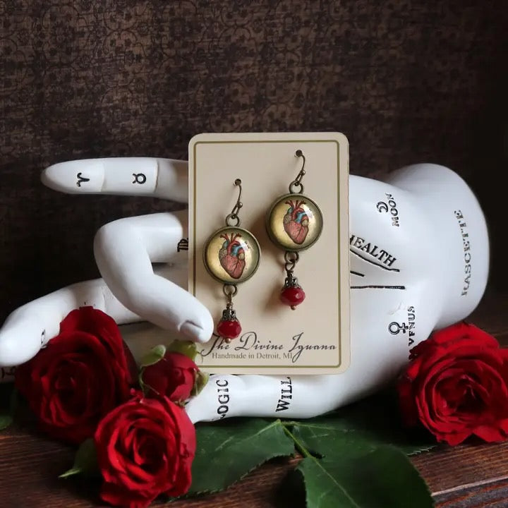 The Divine Iguana: Anatomical Heart Goth Valentine's Day Earring