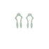 Linda Azar: Earrings, Coquette Feather - powder coated steel, sterling silver, mint