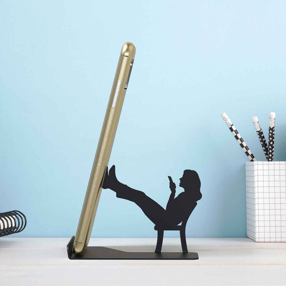 Artori Design LLC - "Chatty Patty" - Metal Smartphone Stand Office Decor Gift