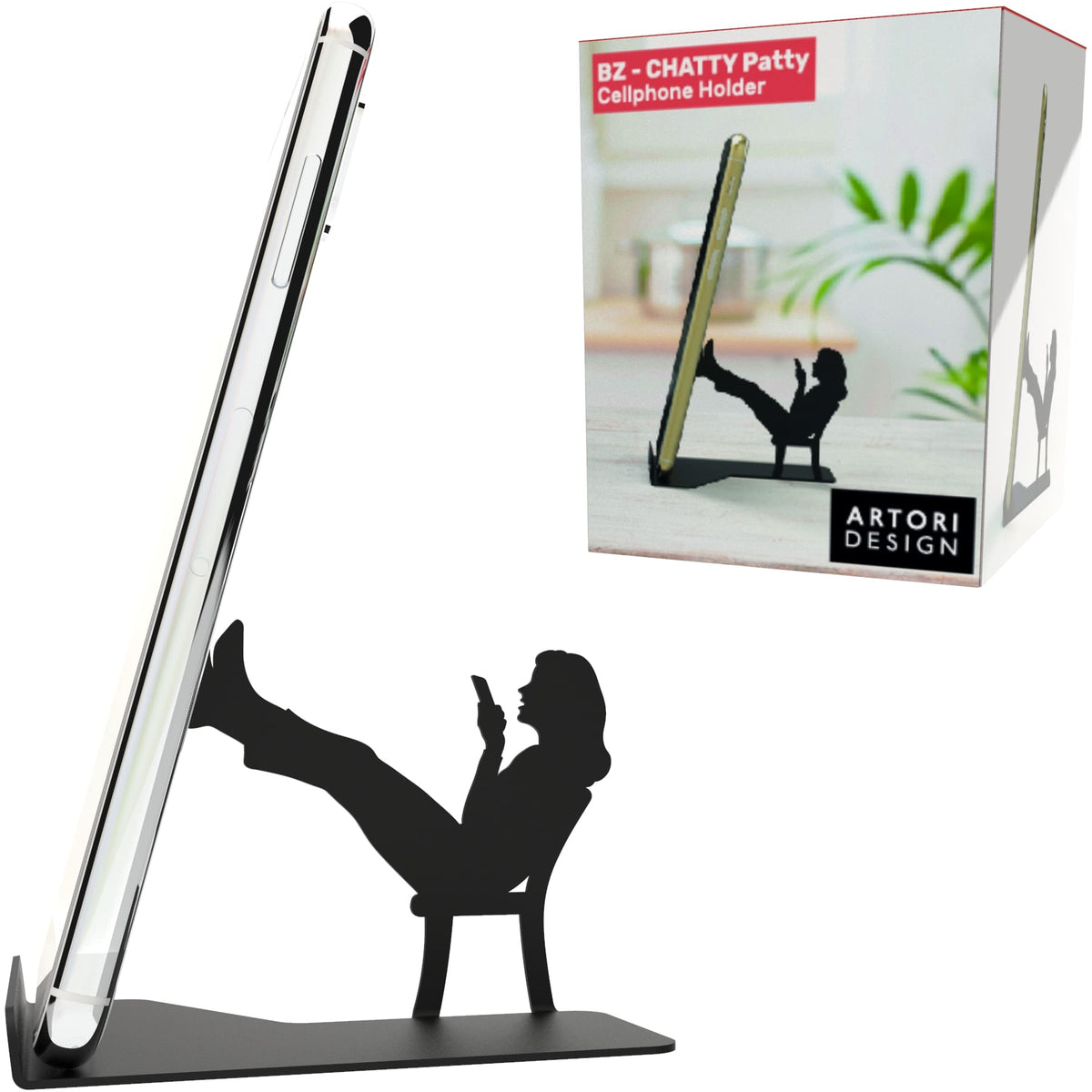 Artori Design LLC - "Chatty Patty" - Metal Smartphone Stand Office Decor Gift Regular